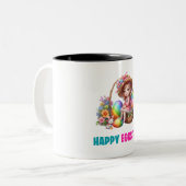 Happy Oaster Day - Feiern Zweifarbige Tasse (Vorderseite Links)