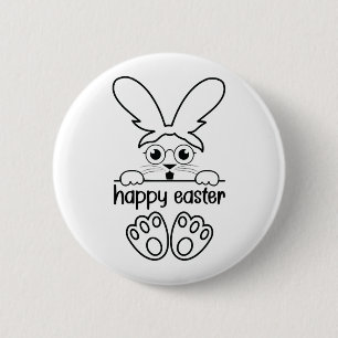 Happy Oaster Day Funny Eggs Rabbit Funny T - Shirt Button
