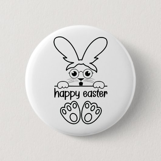 Happy Oaster Day Funny Eggs Rabbit Funny T - Shirt Button (Vorderseite)