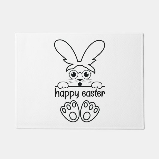 Happy Oaster Day Funny Eggs Rabbit Funny T - Shirt Fußmatte (Vorderseite)