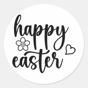Happy Oaster Day Funny Eggs Rabbit Funny T - Shirt Runder Aufkleber