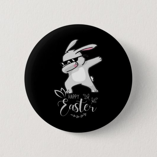 Happy Oaster Day Niedlich Dubbing Bunny Rabbit Fun Button (Vorderseite)