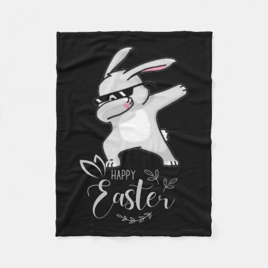 Happy Oaster Day Niedlich Dubbing Bunny Rabbit Fun Fleecedecke (Vorderseite)
