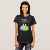 Happy Oaster Day Pastel Frühlingseier Jagen Bunny T-Shirt (Vorne ganz)