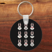 Happy Oaster Day Rabbit Face Emotionen Fun Boys Gi Schlüsselanhänger (Rückseite)