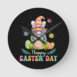 Happy Oaster Day Runde Wanduhr