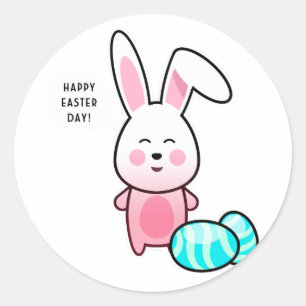 Happy Oaster Day Runder Aufkleber