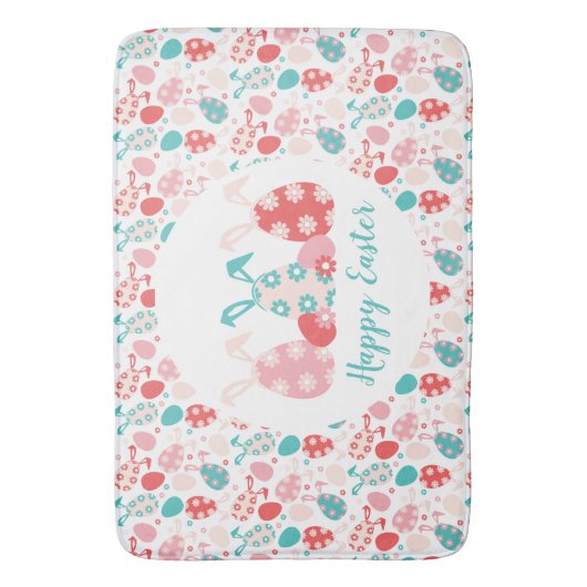 Happy Oaster Decorated Eggs Bunny Oars Badematte (Vorderseite Vertikal)