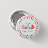 Happy Oaster Decorated Eggs Bunny Oars Button (Vorne & Hinten)