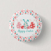 Happy Oaster Decorated Eggs Bunny Oars Button (Vorderseite)