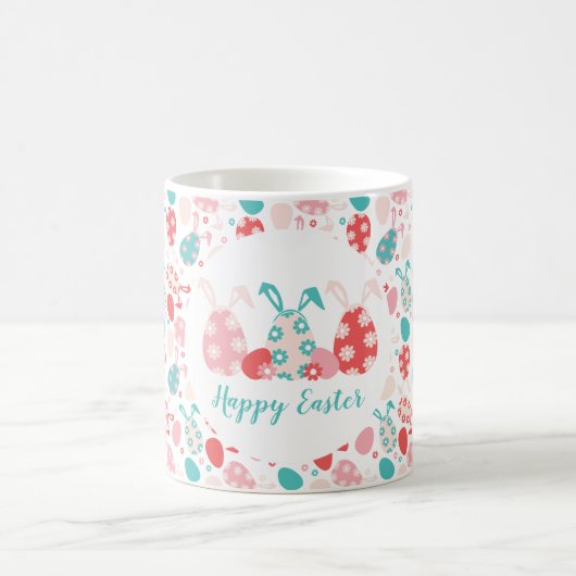 Happy Oaster Decorated Eggs Bunny Oars Kaffeetasse (Mittel)