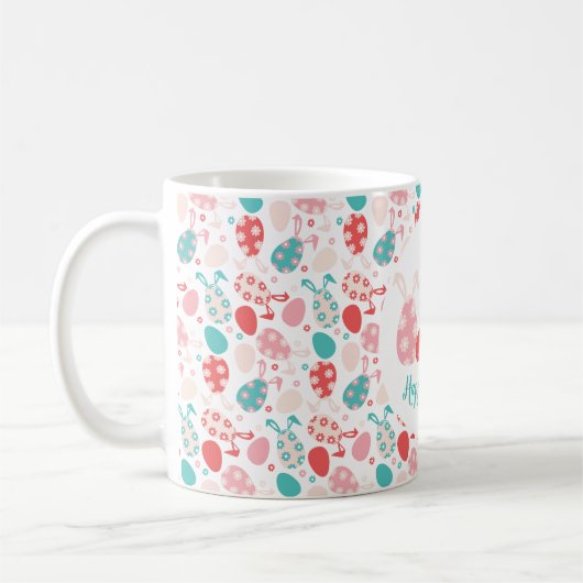Happy Oaster Decorated Eggs Bunny Oars Kaffeetasse (Links)
