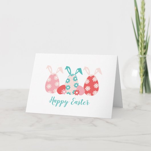 Happy Oaster Decorated Eggs Bunny Oars Karte (Vorderseite)
