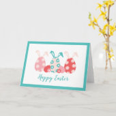Happy Oaster Decorated Eggs Bunny Oars Karte (Gelbe Blume)