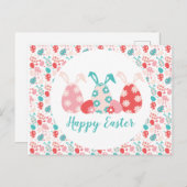 Happy Oaster Decorated Eggs Bunny Oars Postkarte (Vorne/Hinten)