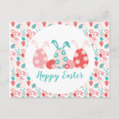 Happy Oaster Decorated Eggs Bunny Oars Postkarte (Vorderseite)