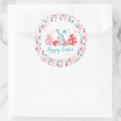 Happy Oaster Decorated Eggs Bunny Oars Runder Aufkleber (Tasche)