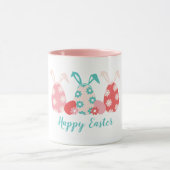 Happy Oaster Decorated Eggs Bunny Oars Tasse (Zentrum)