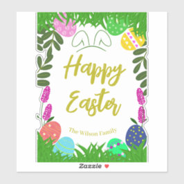 Happy Oaster Decorative Eggs Hunt Aufkleber