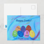 Happy Oaster Decorative Pointillism Eier Postkarte (Vorne/Hinten)