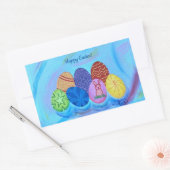 Happy Oaster Decorative Pointillism Eieraufkleber Rechteckiger Aufkleber (Umschlag)