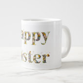 Happy Oaster Decorative Text Baby Chicks Jumbo-Tasse (Vorderseite Rechts)