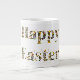 Happy Oaster Decorative Text Baby Chicks Jumbo-Tasse