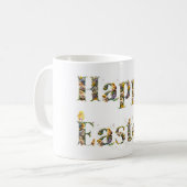 Happy Oaster Decorative Text Baby Chicks Kaffeetasse (Vorderseite Links)