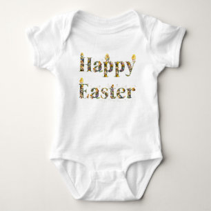 Happy Oaster Decorative Text Baby Chicks Strampler
