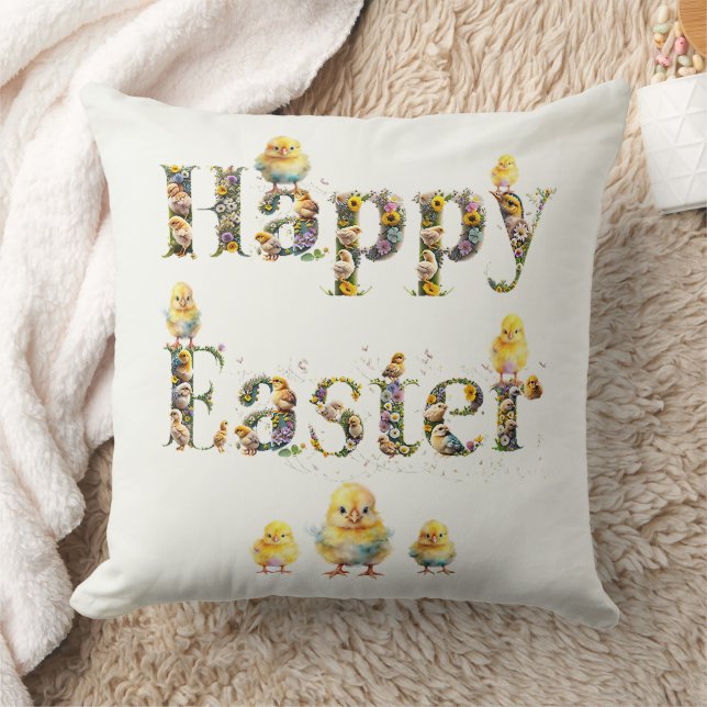 Happy Oaster Decorative Text Baby Chics Kissen (Decke)