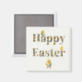 Happy Oaster Decorative Text Baby Chics Magnet (Vorderseite/Rückseite)