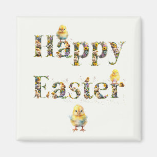 Happy Oaster Decorative Text Baby Chics Magnet