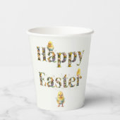 Happy Oaster Decorative Text Baby Chics Pappbecher (Rückseite)
