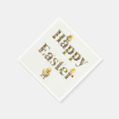 Happy Oaster Decorative Text Baby Chics Serviette (Ecke)