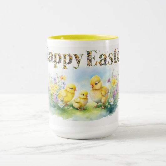 Happy Oaster Decorative Text Baby Chics Tasse (Zentrum)