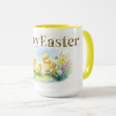 Happy Oaster Decorative Text Baby Chics Tasse (VorderseiteRechts)