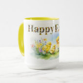 Happy Oaster Decorative Text Baby Chics Tasse (Vorderseite Links)