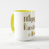 Happy Oaster Decorative Text Baby Chics Tasse (Vorderseite Links)