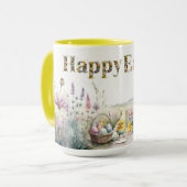 Happy Oaster Decorative Text Baby Chics Tasse (Vorderseite Links)
