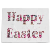 Happy Oaster Decorative Text Große Geschenktüte (Vorderseite)