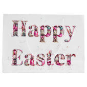 Happy Oaster Decorative Text Große Geschenktüte (Rückseite)