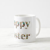 Happy Oaster Decorative Text Kaffeetasse (VorderseiteRechts)