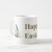 Happy Oaster Decorative Text Ostereier Kaffeetasse (Vorderseite Links)
