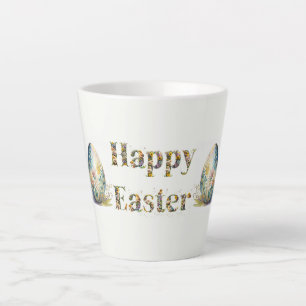 Happy Oaster Decorative Text Ostereier Milchtasse