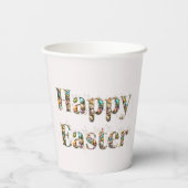 Happy Oaster Decorative Text Pappbecher (Rückseite)