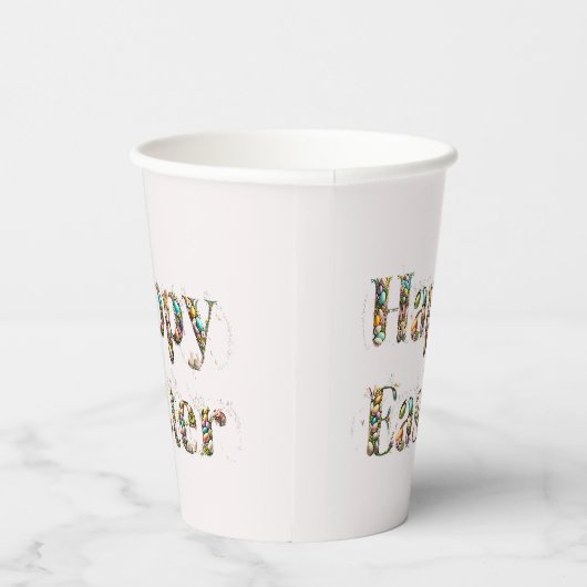 Happy Oaster Decorative Text Pappbecher (Rechts)