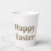 Happy Oaster Decorative Text Pappbecher (Vorderseite)