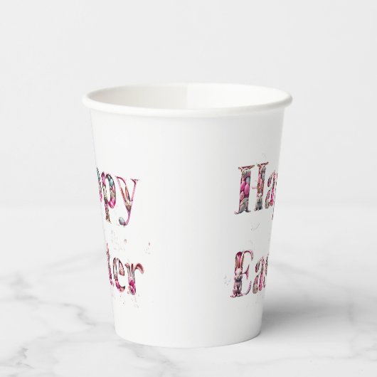 Happy Oaster Decorative Text Pappbecher (Links)