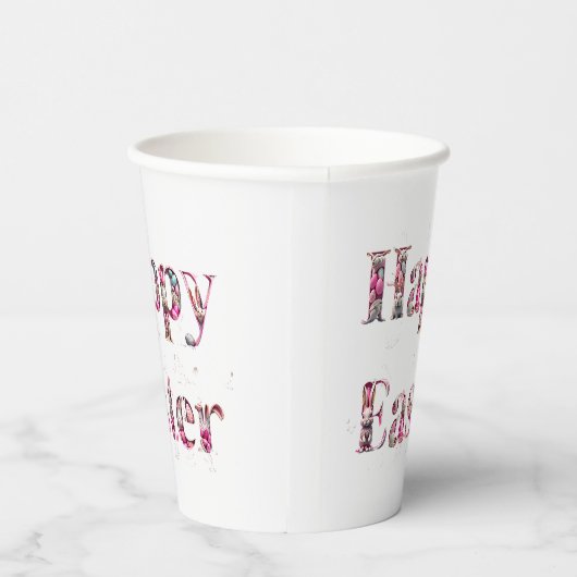 Happy Oaster Decorative Text Pappbecher (Rechts)