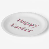 Happy Oaster Decorative Text Pappteller (Schrägansicht)